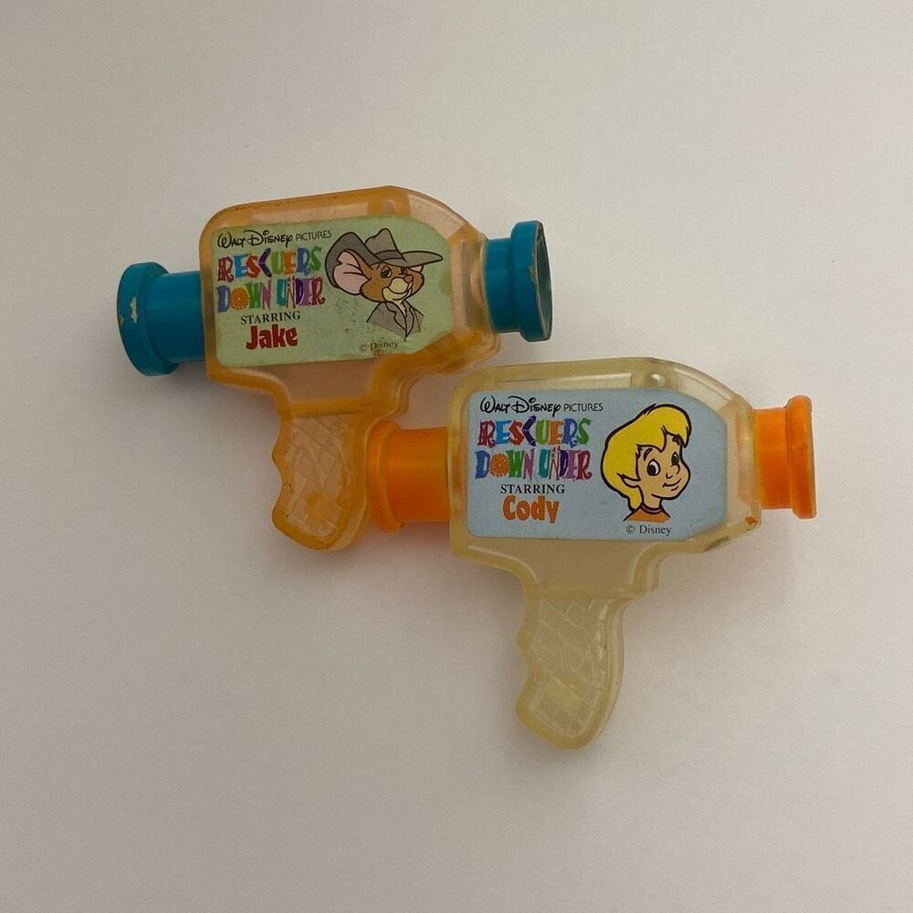 Vintage 80s Disney McDonald's Happy Meal Toys Cody Jake Rescuers Down Under Toys
